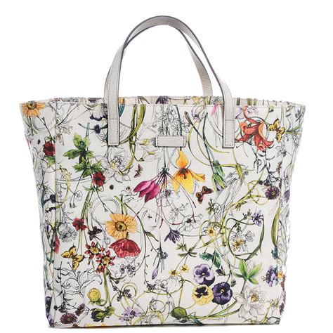 gucci flower tote bag|gucci black canvas tote bag.